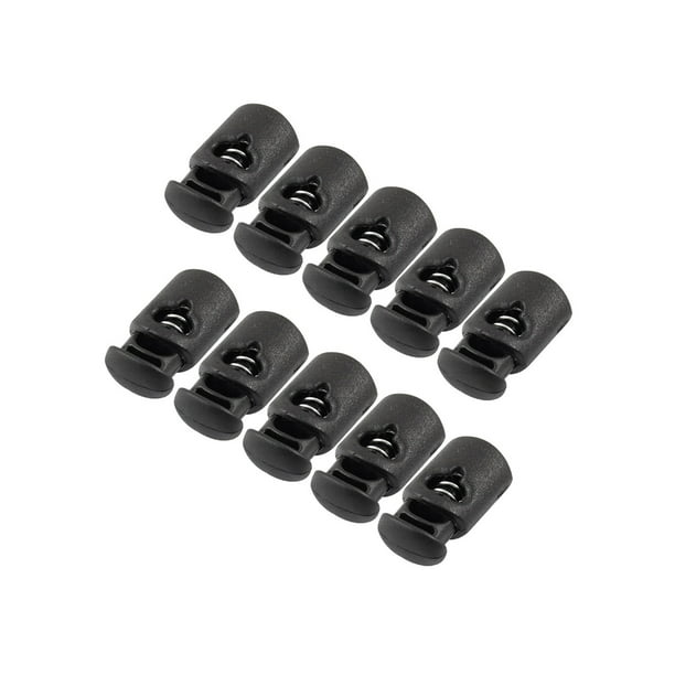 20pcs Toggle Cord Stopper Locks End Drawstring Spring Loaded With Hole Button